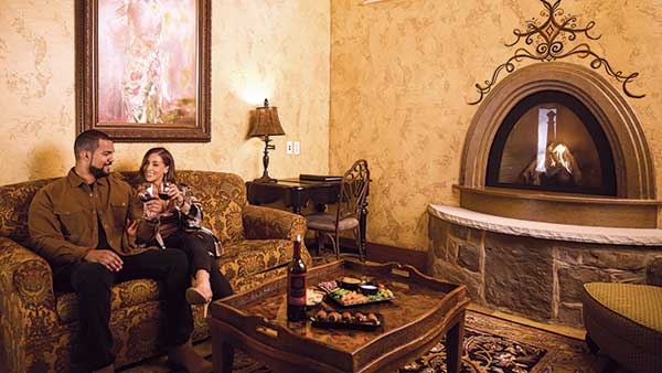 Romantic villa stay at Gervasi Vineyard with cozy fireplace and fine wine for a rejuvenating escape